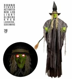 SORCIÈRE AVEC SON BALAI (Décoration Lumineuse 240 Cm) Démo Vidéo