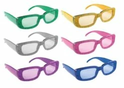 LUNETTES DISCO STRASS (Rectangulaires - 6 Coloris)
