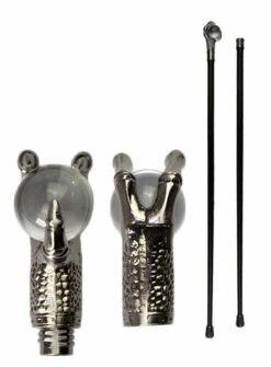 CANNE LUXE MAIN EN MÉTAL (93 Cm Avec Boule De Verre)