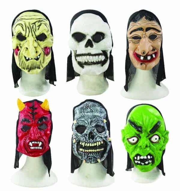 MASQUES HALLOWEEN (Masques Souples Adultes) Avec Capuches - 6 Modèles 3 MASQUES HALLOWEEN (Masques Souples Adultes) Avec Capuches - 6 Modèles