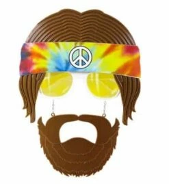 LUNETTES HIPPIE BARBU (Barbe Et Bandeau Cheveux) Peace And Love