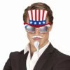 SET ONCLE SAM USA (Lunettes+barbes+moustaches) Avec Chapeau USA