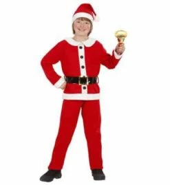 COSTUME JEUNE PÈRE NOEL (Tenue Flanelle + Accessoires) Tailles Enfants De 4 à 10 Ans