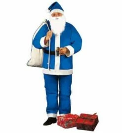 COSTUME PÈRE NOEL BLEU (Costume Et Accessoires) Tailles Adultes