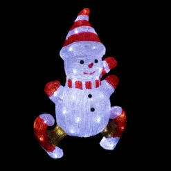PATINEUR DE NOEL (Bonhomme De Neige 50 Cm) Décoration Lumineuse