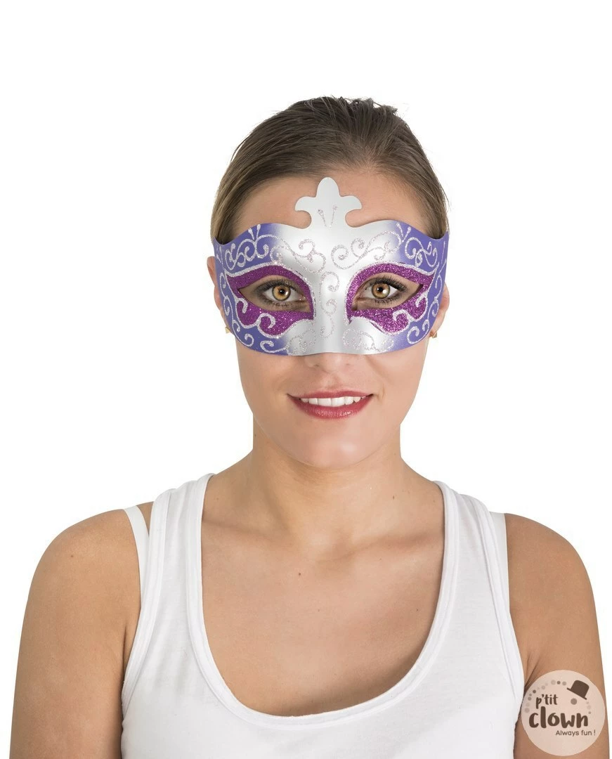 LOUP VÉNITIEN BICOLORE (Argent/Violet Ou Or/Rouge) 4 LOUP VÉNITIEN BICOLORE (Argent/Violet Ou Or/Rouge) – Image 2