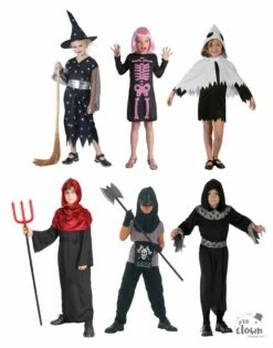 PACK HALLOWEEN ENFANTS (Pack De 36 Déguisements) Filles/Garçons De 5 à 12 Ans