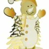 CENTRE DE TABLE DE NOEL (Bonhomme De Neige 20 Cm) Couleur Or - Effet Miroir
