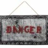 PLAQUE DE PORTE DANGER (Décoration Son Et Lumière) Taille 47 Cm - Démo Vidéo -FêteMagique Soldes 25507
