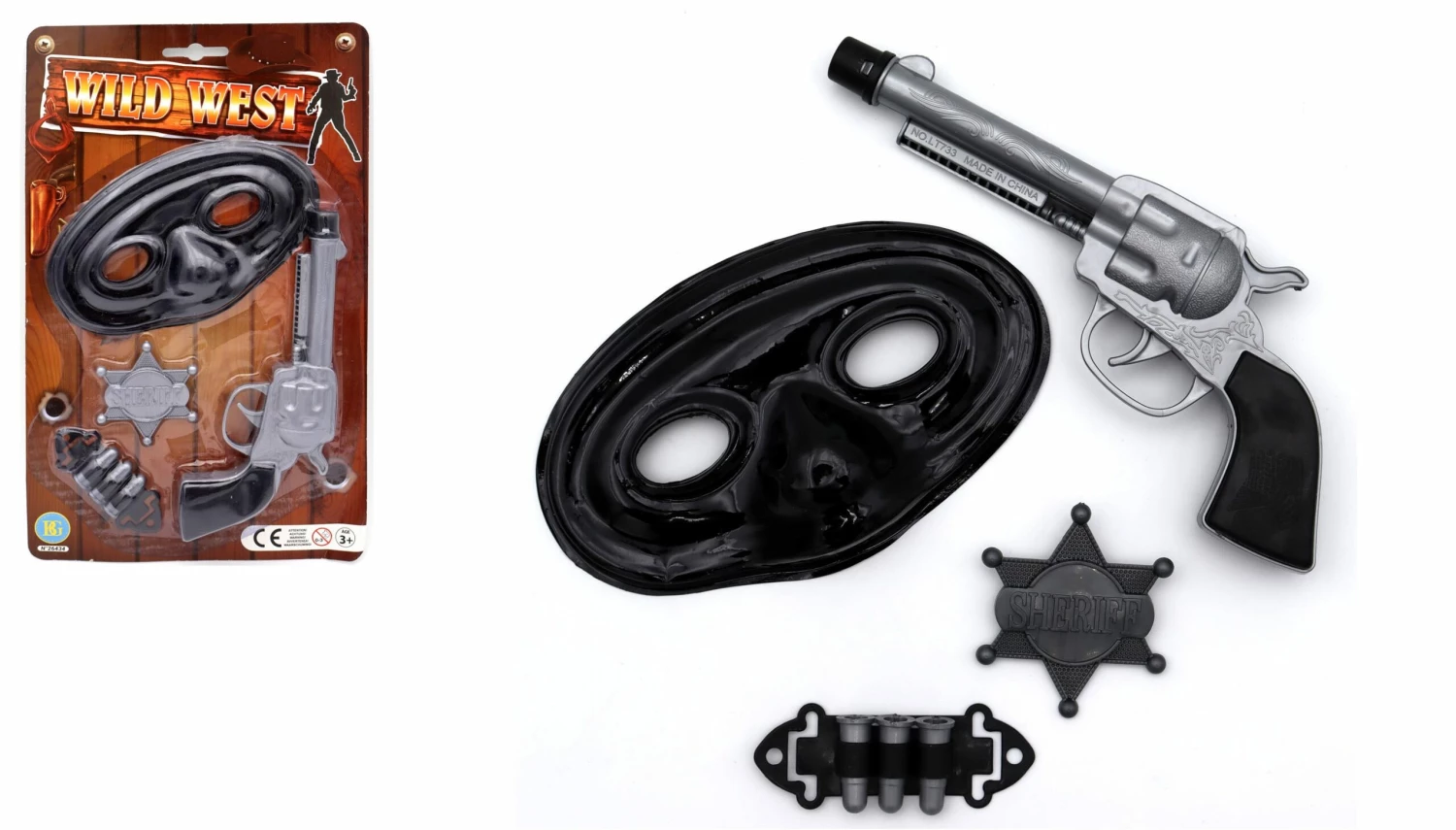 PISTOLET DE COW BOY (Masque, étoile, Bracelet) 3 PISTOLET DE COW BOY (Masque, étoile, Bracelet)