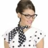 FOULARD A POIS EN SATIN (Foulard Noir, Pois Blancs) -FêteMagique Soldes 2645C nc 2645C a