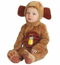 MASCOTTE OURSON BRUN (Costume Bébé Avec Cagoule) Taille Unique 12/18 Mois
