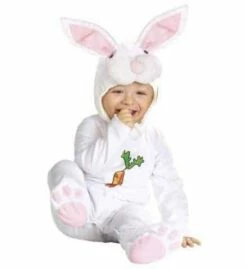 MASCOTTE BÉBÉ LAPIN (Costume Bébé Avec Cagoule) Taille Unique 12/18 Mois