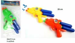 PISTOLET A EAU - RESERVOIR (Pistolet Double Réservoir) Taille 28 Cm - 3 Coloris