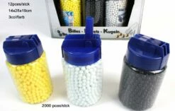POT 2000 BILLES 3 COLORIS (RECHARGE ARMES A BILLES)