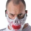 DEMI MASQUE TÊTE DE MORT (Demi Masque En Plastique) Faux Sang -FêteMagique Soldes 33319