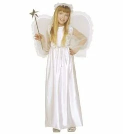 JEUNE FILLE ANGE FÉERIQUE (Robe, Ailes Et Auréole) Tailles Enfants De 5 à 13 Ans