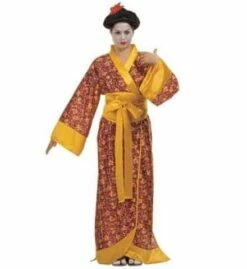 COSTUME DE GEISHA (Kimono Avec Ceinture) Tailles Adultes
