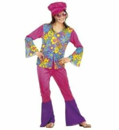 FILLE HIPPIE BABA COOL (Costume+chapeau+collier) Tailles Enfants