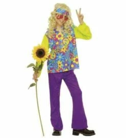 GARCON HIPPIE BABA COOL (Costume+bandeau+collier) Tailles Enfants