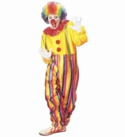 COSTUME DE CLOWN (Costume + Col Et Bretelles) Tailles Adultes