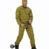 TENUE DE PRISONNIER (Veste, Pantalon, Chapeau) Jaune/noir - Tailles Adultes -FêteMagique Soldes 4003 nc 4003 a