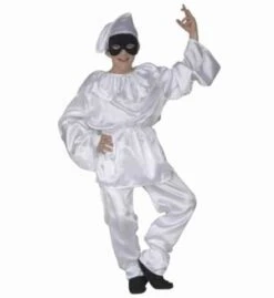 COSTUME PIERROT BLANC (Casaque, Pantalon, Bonnet) Tailles Enfants De 5 à 13 Ans