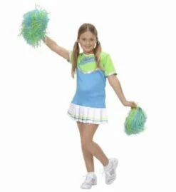 TENUE JEUNE POMPOM GIRL (Robe Avec 2 Pompons) Tailles Enfants - 2 Coloris