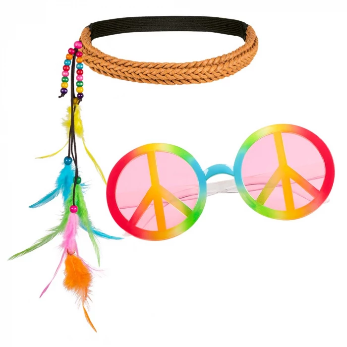 SET HIPPIE SEVENTIES (Lunettes Et Bandeau) 3 SET HIPPIE SEVENTIES (Lunettes Et Bandeau)