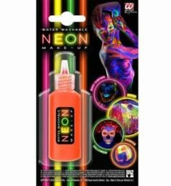 PEINTURE ORANGE FLUO (Maquillage Néon U.V) Lavable à L'eau - Tube 18 G