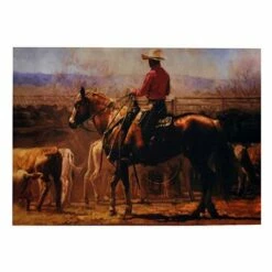 TABLEAU THÈME WESTERN (Décoration Murale) Dimension 66 X 46 Cm