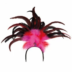COIFFE BRÉSILIENNE SAMBA (Plumes Roses Et Noires)