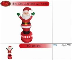 PÈRE NOEL AUTO GONFLANT (Père Noel Tournant - 180 Cm) Décoration De Noël