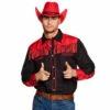 CHEMISE DE COW BOY (Chemise Rouge Et Noire) Tailles Adultes - Franges -FêteMagique Soldes 54329