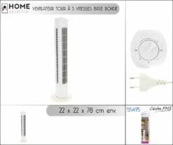 VENTILATEUR COLONNE (Modèle à 3 Vitesses)