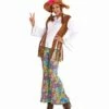 FEMME HIPPIE WOODSTOCK (Tenue + Chapeau Et Cheveux) Tailles Adultes - Démo Vidéo -FêteMagique Soldes 5604 nc 5604 a