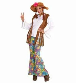 FEMME HIPPIE WOODSTOCK (Tenue + Chapeau Et Cheveux) Tailles Adultes - Démo Vidéo