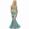 ROBE TURQUOISE DE SIRÈNE (Robe+collier+perles+coiffe) Tailles Adultes - Démo Vidéo -FêteMagique Soldes 5617 nc 5617 d