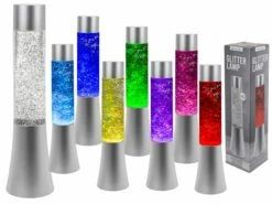 LAMPE GLITTER A LED (Changement De Couleur) Hauteur 34 Cm