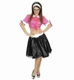 TENUE TWIST ROSE/NOIRE (Chemise Rose - Jupe Noire) Tailles Adultes