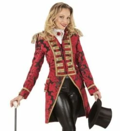 QUEUE DE PIE DE PARADE (Modèle Jacquard Rouge) Tailles Femmes - Démo Vidéo