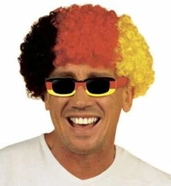 PERRUQUE ALLEMAGNE (Supporter Allemand) Perruque Frisée Tricolore