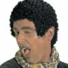 PERRUQUE AFRO NOIRE (Cheveux Effet Mouillés) -FêteMagique Soldes 6081J nc 6081J a