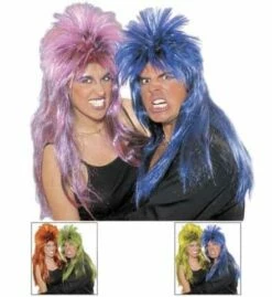 PERRUQUE HARD ROCK (Perruque Longue Néon/fluo) 5 Coloris - En Sachet