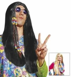 PERRUQUE HIPPIE MIXTE (avec Tresses Décorées) Blondes, Brunes Assorties