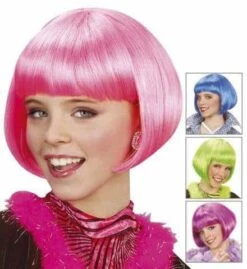 PERRUQUE CABARET FLUO (Assortiment 4 Coloris) Perruque Fille En Sachet