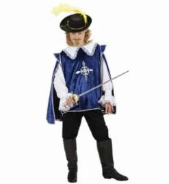 JEUNE MOUSQUETAIRE (Chemise Et Casaque Bleue) Tailles Enfants De 5 à 13 Ans