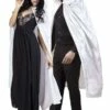CAPE DE VAMPIRE VELOURS (Cape Blanche Avec Capuche) Taille 170 Cm -FêteMagique Soldes 71004