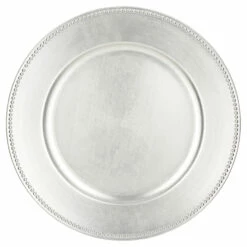 ASSIETTES CROCO ARGENT (Lot 24 Pièces - 33 Cm)