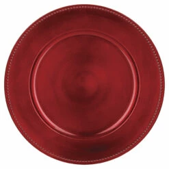 ASSIETTE ROUGES (Lot 24 Pièces - 33 Cm)
